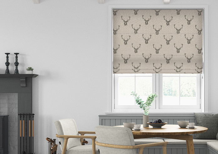 Stags, Charcoal - Roman Blind - Image 3